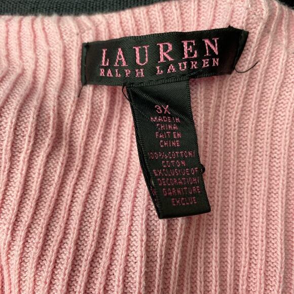 Lauren Ralph Lauren Striped & Color Blocked  Zip Up Cotton Sweater Size 3X - Picture 8 of 12